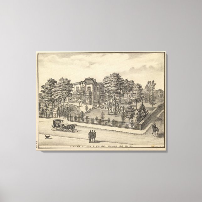 Lienzo Residencia de Stephens, Woodland (Anverso)