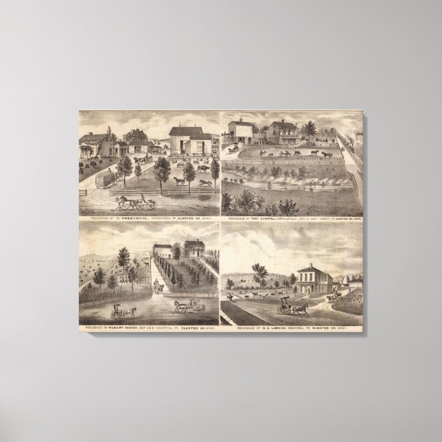 Lienzo Residencias de Greenwood, Carroll, Minnesota (Anverso)