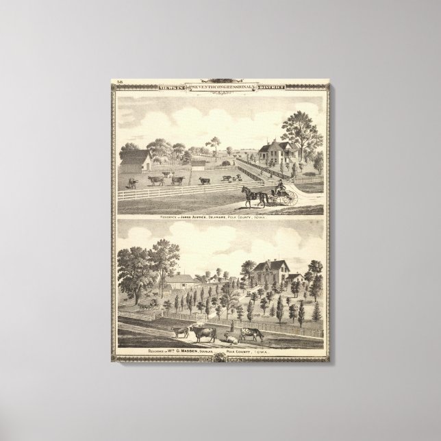 Lienzo Residencias de la justicia de Jamaica (Anverso)