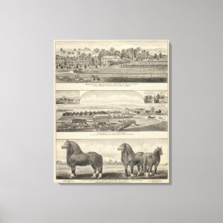 Lienzo Residencias, granjas y caballos de Kansas