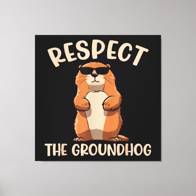 Lienzo Respeto por el Día de los Groundhog-Woodchuck (Anverso)