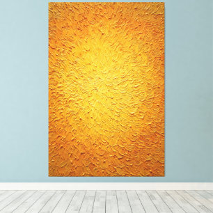Lienzo Resplandor Amarillo y Naranja Giratorio Pared Abst