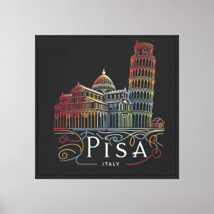 Lienzo Resplandor de punto de referencia de Pisa