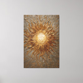Lienzo Resplandor de ráfaga de sol dorado Texturizado Art