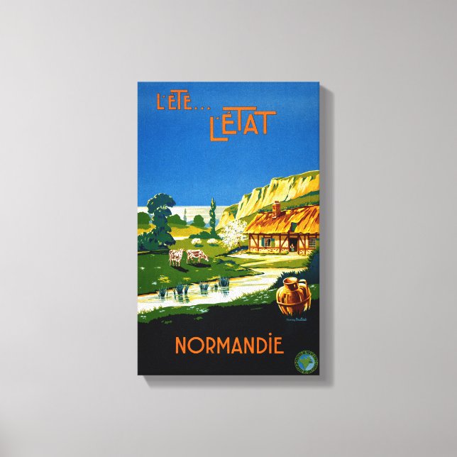 Lienzo Restauración de la Poster de Viajes Normandía Vint (Anverso)