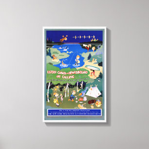 Lienzo Restauración de Poster de viajes de vintage de Can