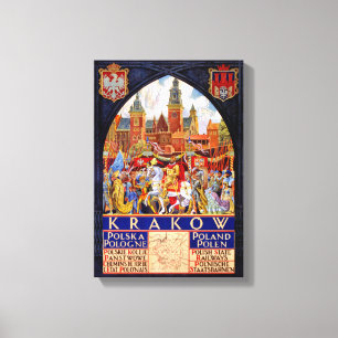 Lienzo Restauración del Poster de viajes de la vieja ciud