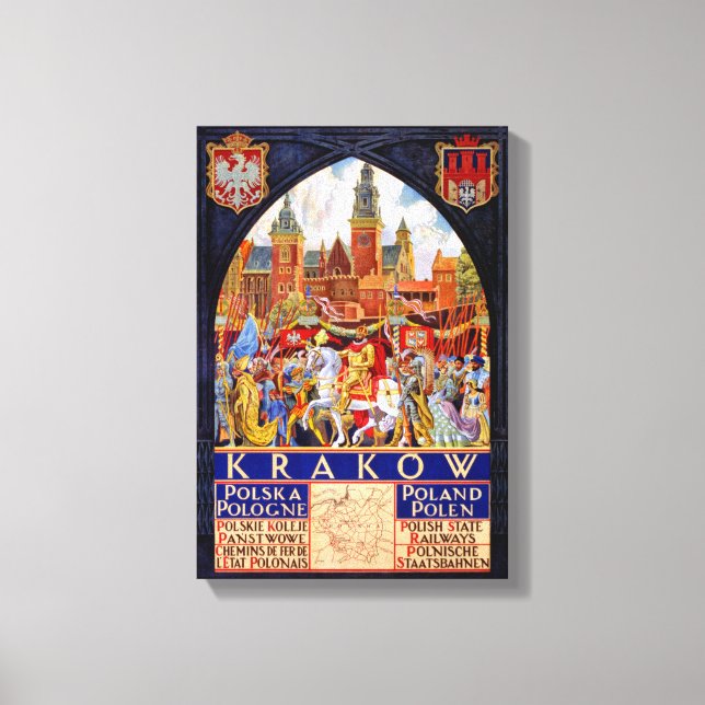 Lienzo Restauración del Poster de viajes de la vieja ciud (Anverso)