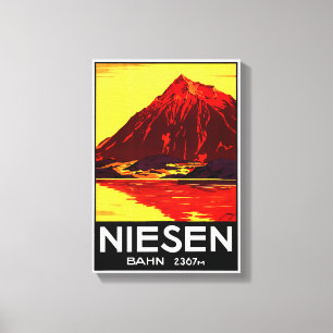 Lienzo Restauración del Poster de Viajes de Suiza Niesen 