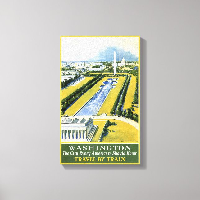 Lienzo Restauración del Poster de Viajes de Washington Vi (Anverso)
