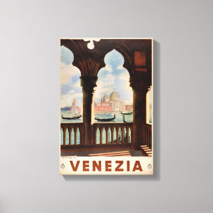 Lienzo Restauración del Poster de Viajes Vintage Venecia