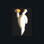 Lienzo Restaurante Art Deco Chef, Viñetas<br><div class="desc">Diseño de ilustracion y bebidas de época con una cocina profesional de arte deco o un chef personal con uniforme tradicional del chef (o blanco del chef) y toque blanche (gorra tradicional). Lleva comida como camarero para un fiesta atendido.</div>