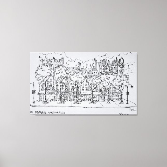 Lienzo Restaurante Boulevard Montparnasse | París, Franci (Anverso)