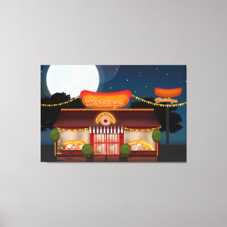 Lienzo Restaurante De Comida Rápida De Dibujos Animados