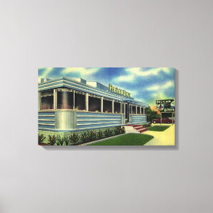 Lienzo Restaurante Retro Clásico Años 50 Pelican Diner