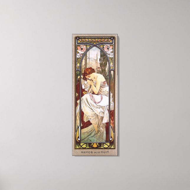 Lienzo Resto de la noche por Alphonse Mucha (Anverso)