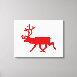 Lienzo Resto Rojo / Silhouette Caribou