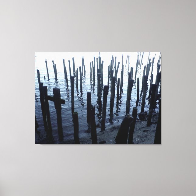 Lienzo Restos del muelle costero del extremo norte (Anverso)