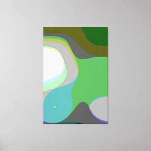 Lienzo Resumen Art 303 - Green Blue Yellow Groovy Retro