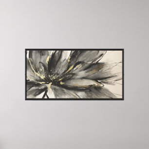Lienzo Resumen Art Deco Lotus Black, Tan, Gold