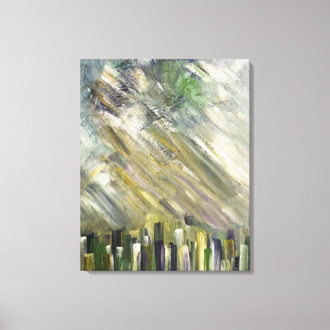 Lienzo Resumen Art Gray Green Hogar Moderno Regalo de dec (Anverso)