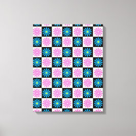 Lienzo Resumen Aster Aster Floral Azul Rosa