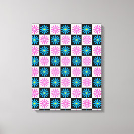 Lienzo Resumen Aster Aster Floral Azul Rosa