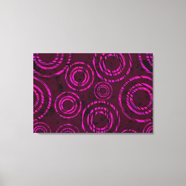 Lienzo Resumen Círculos rosados de neón a través del tiem (Anverso)