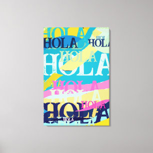 Lienzo Resumen Colorful Hola