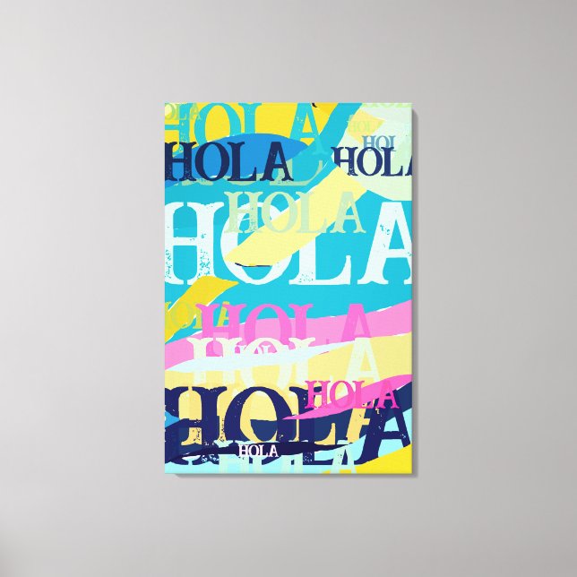 Lienzo Resumen Colorful Hola (Anverso)