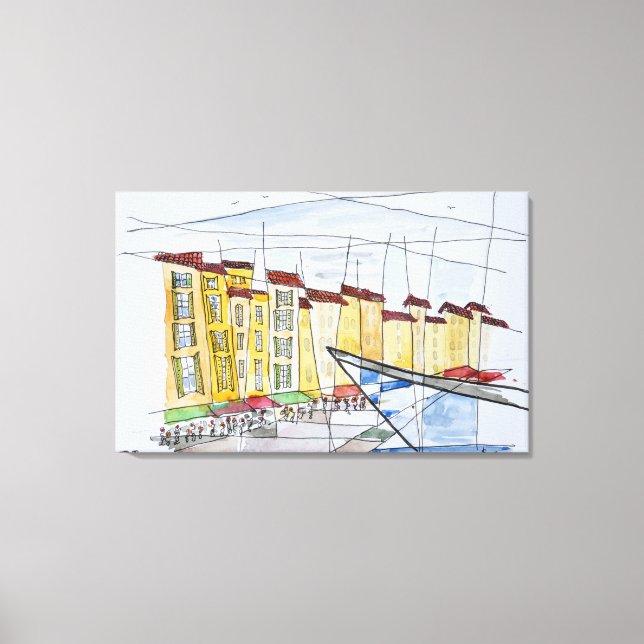 Lienzo Resumen cubista | Saint-Tropez, Riviera Francesa (Anverso)