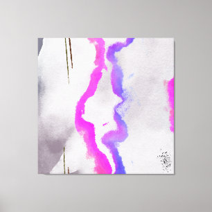 Lienzo Resumen De Acuarela Púrpura Y Rosa
