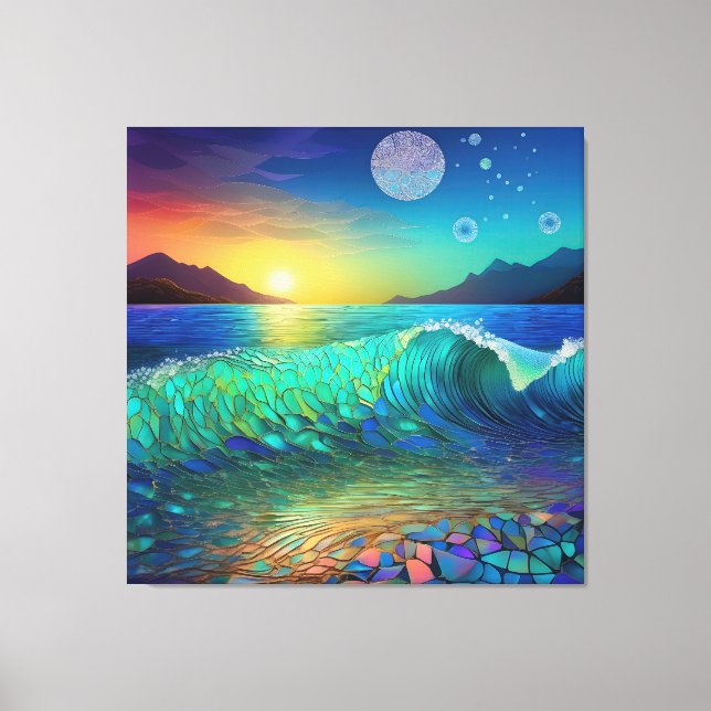 Lienzo Resumen de Azure Seascape (Anverso)