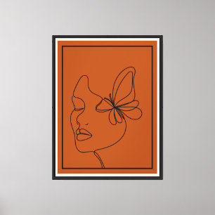Lienzo Resumen de cara con línea de mariposa Imprimir - M