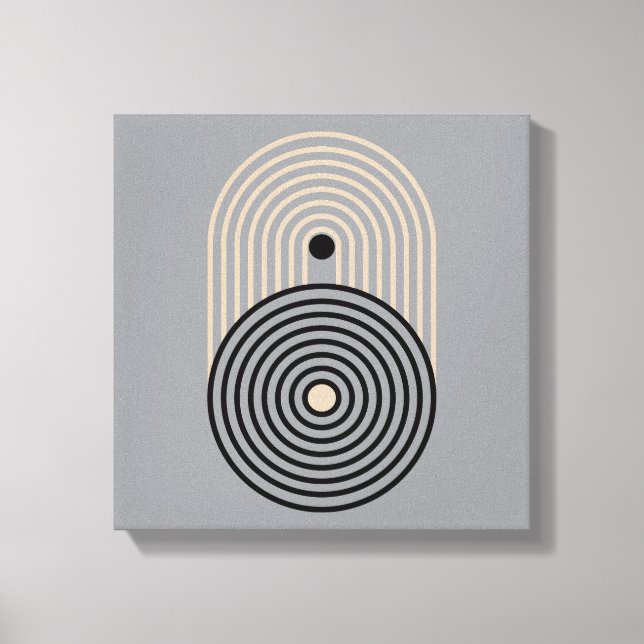 Lienzo Resumen de círculos geométricos y arcos (Anverso)