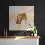 Lienzo Resumen de color de agua Peach Rosa Personalizado<br><div class="desc">Único y bello,  este arte pintado de tela rosa y melocotón es un gran boda o regalo de aniversario para una pareja especial.</div>