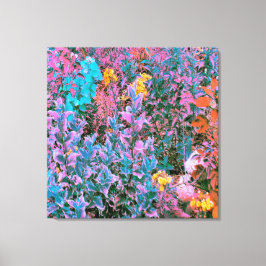 Lienzo Resumen de color rosa, verde rosado y follaje de j