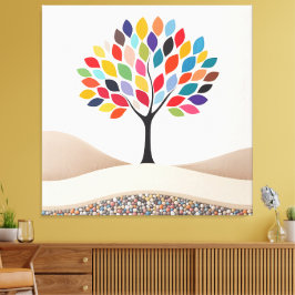 Lienzo Resumen de diseño de árbol colorido