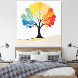 Lienzo Resumen de diseño de árbol colorido