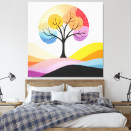 Lienzo Resumen de diseño de árbol colorido