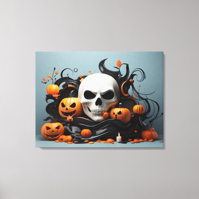 Lienzo Resumen de diseño de Halloween (Anverso)