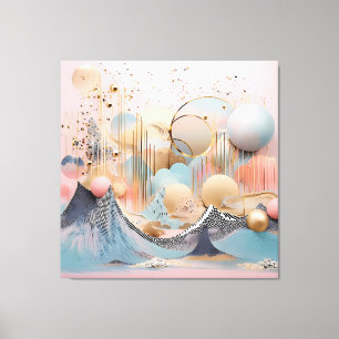 Lienzo Resumen de diseño geométrico pastel