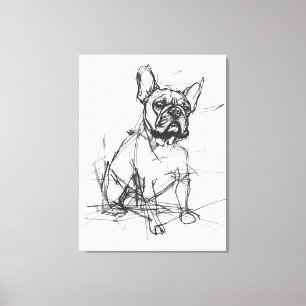 Lienzo Resumen de esbozo de Bulldog francés