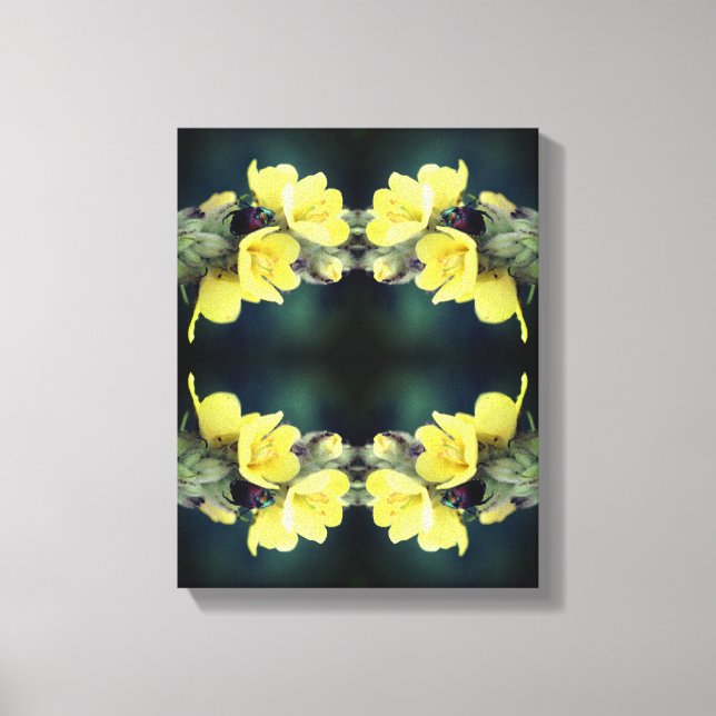 Lienzo Resumen De Escarabajo En Flor De Mullein Silvestre (Anverso)