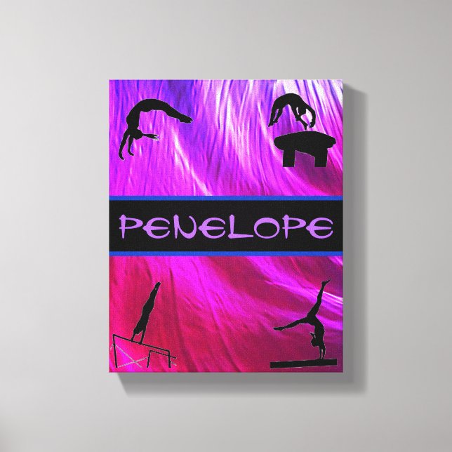 Lienzo Resumen de eventos de gimnasia de chicas (Anverso)