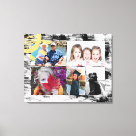 Lienzo Resumen de fotos en blanco y negro personalizado 5