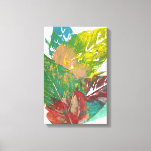 Lienzo Resumen de hojas deja pintura original botánica
