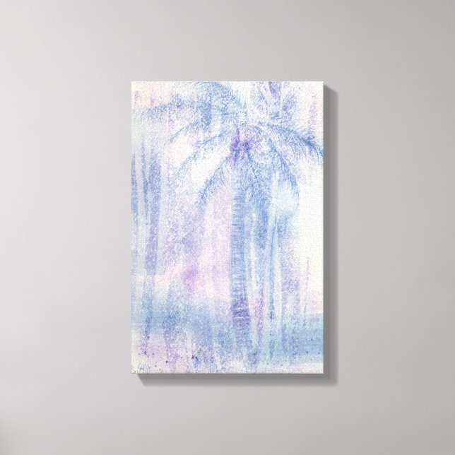 Lienzo Resumen de la acuarela marina de la palma (Anverso)