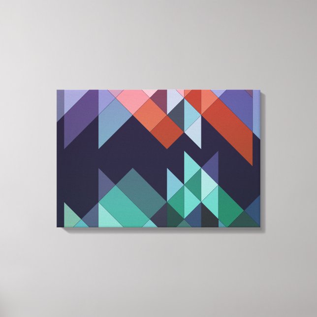 Lienzo Resumen de la Marina Geométrica Azul Marrón Verde  (Anverso)