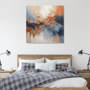 Lienzo Resumen de la Marina Naranja Dusty Blue Burnt